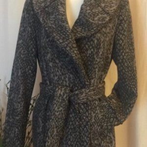 Calvin Klein Animal Print Wool Coat